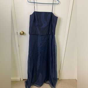 3for$15😍 Blue Organza spaghetti strap gown